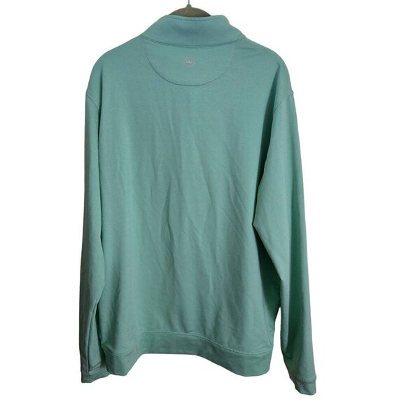 Peter Millar 1/4 Zip Mock Neck Pullover Shamrock Small Ship Embroidery Size L - Picture 2 of 7